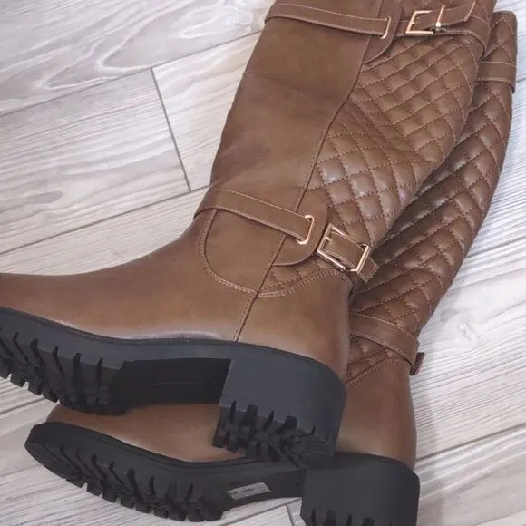 (43-2494)  Rilista Women Platform Knee High Boots Sz 6