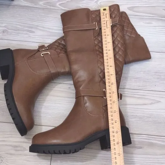 (43-2494)  Rilista Women Platform Knee High Boots Sz 6