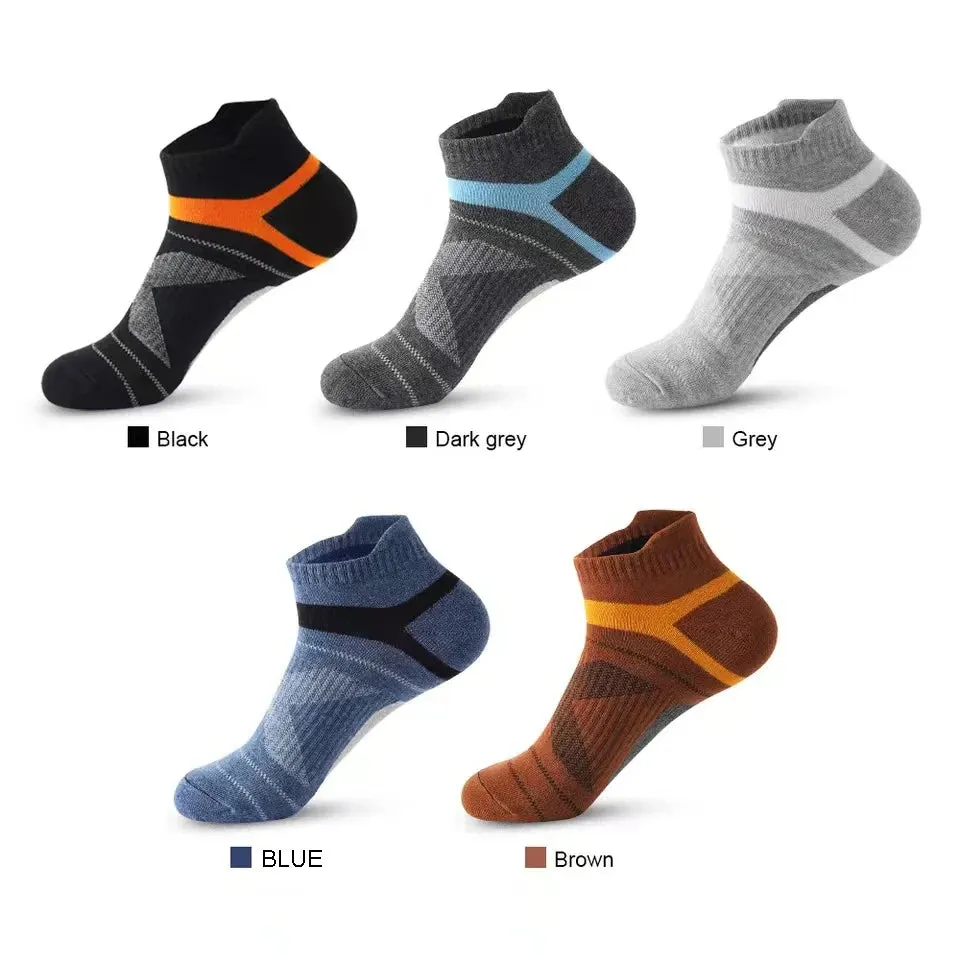 5 Pairs High Quality Men's Summer Outdoor Casual Cotton Ankle Socks