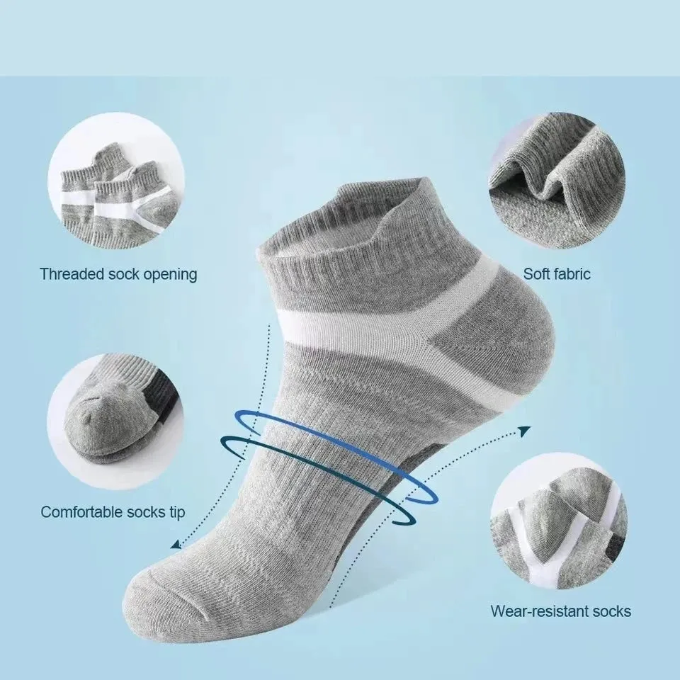 5 Pairs High Quality Men's Summer Outdoor Casual Cotton Ankle Socks