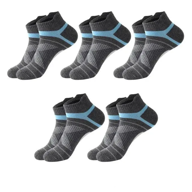 5 Pairs High Quality Men's Summer Outdoor Casual Cotton Ankle Socks