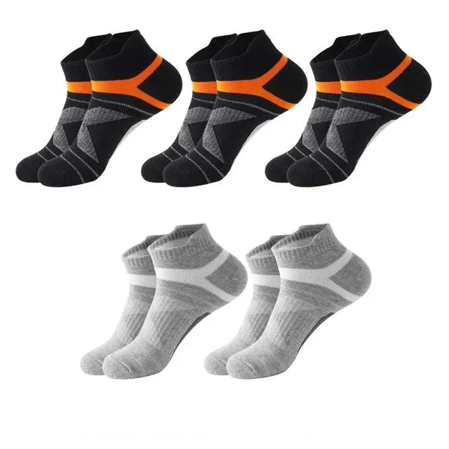 5 Pairs High Quality Men's Summer Outdoor Casual Cotton Ankle Socks