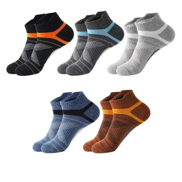 5 Pairs High Quality Men's Summer Outdoor Casual Cotton Ankle Socks