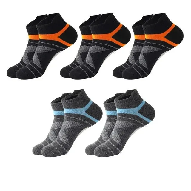 5 Pairs High Quality Men's Summer Outdoor Casual Cotton Ankle Socks