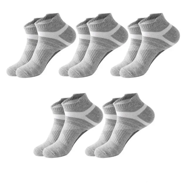 5 Pairs High Quality Men's Summer Outdoor Casual Cotton Ankle Socks