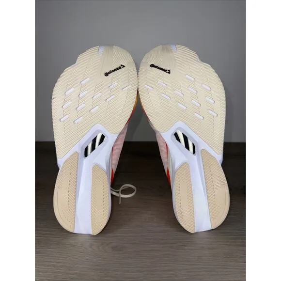 Adidas Adizero Boston 12 Lightstrike Pro Ivory/Metalic/Solar Red Sz 8.5 Running