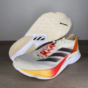 Adidas Adizero Boston 12 Lightstrike Pro Ivory/Metalic/Solar Red Sz 8.5 Running
