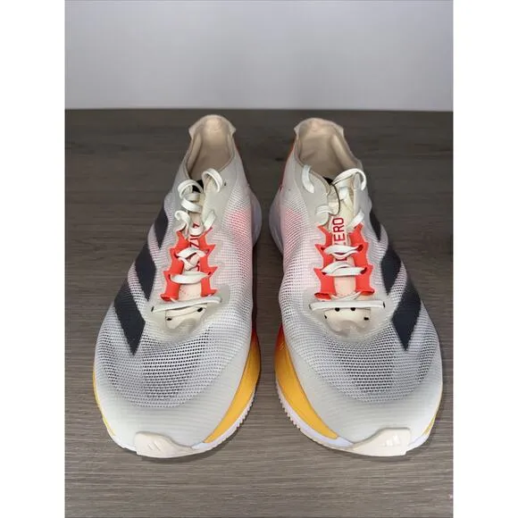 Adidas Adizero Boston 12 Lightstrike Pro Ivory/Metalic/Solar Red Sz 8.5 Running