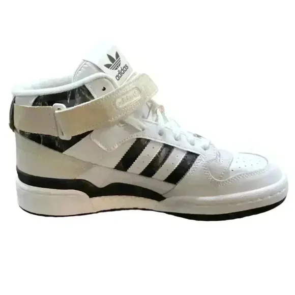 Adidas Basketball Shoe Women 11 White Black Marble Forum Mid Lace Up Sneaker NEW