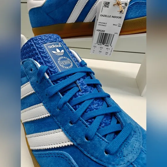 Adidas Gazelle Indoor Blue Bird Gum Casual Suede Leather Sneakers size Men's 11