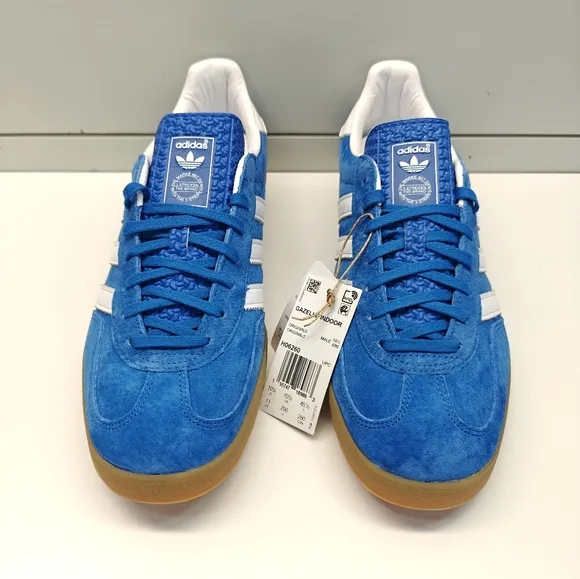 Adidas Gazelle Indoor Blue Bird Gum Casual Suede Leather Sneakers size Men's 11
