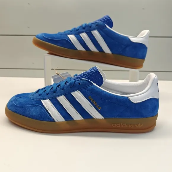 Adidas Gazelle Indoor Blue Bird Gum Casual Suede Leather Sneakers size Men's 11