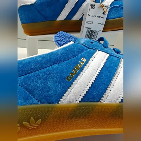 Adidas Gazelle Indoor Blue Bird Gum Casual Suede Leather Sneakers size Men's 11