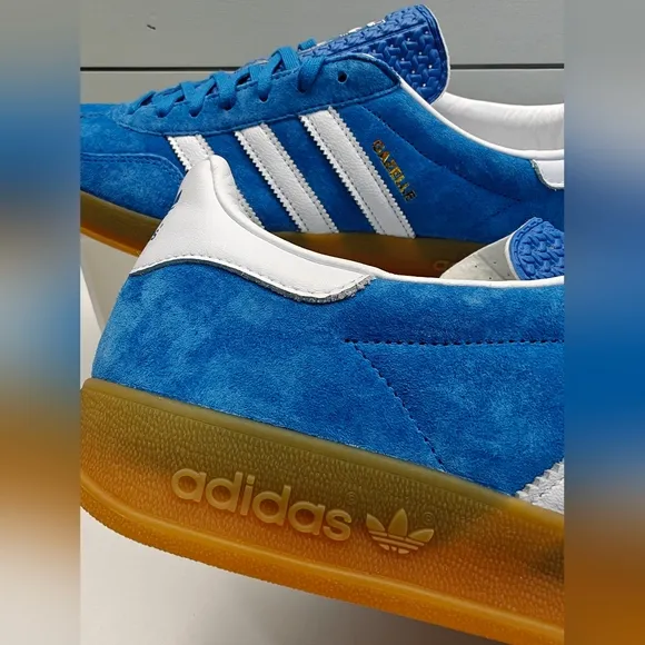 Adidas Gazelle Indoor Blue Bird Gum Casual Suede Leather Sneakers size Men's 11
