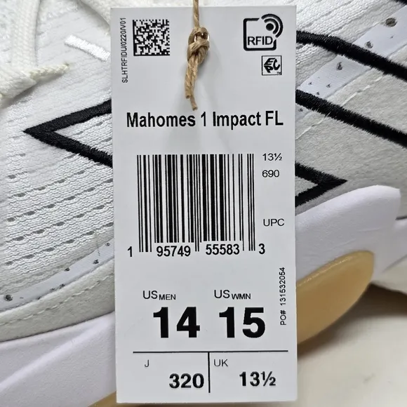 Adidas Impact FLX Mahomes 1 Low White Gum Training Shoes IF4799 Men Size 14 New