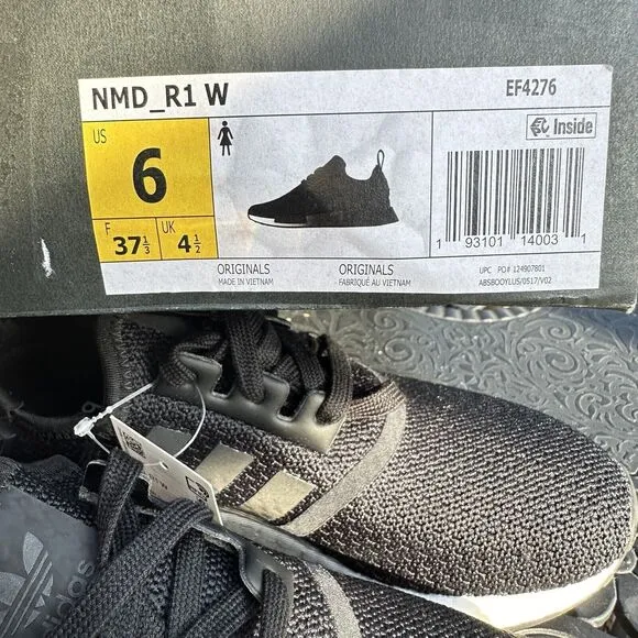 Adidas NMD_R1 Fading Glitch Women's Athletic Shoes Black EF4276 Size 6