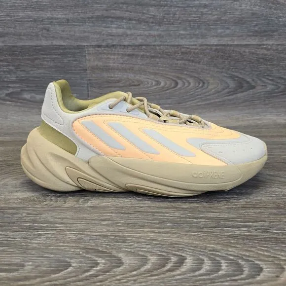 Adidas Originals Ozelia J Sneakers Mens Sz 4 Beige Orange Retro Runner‎ Training