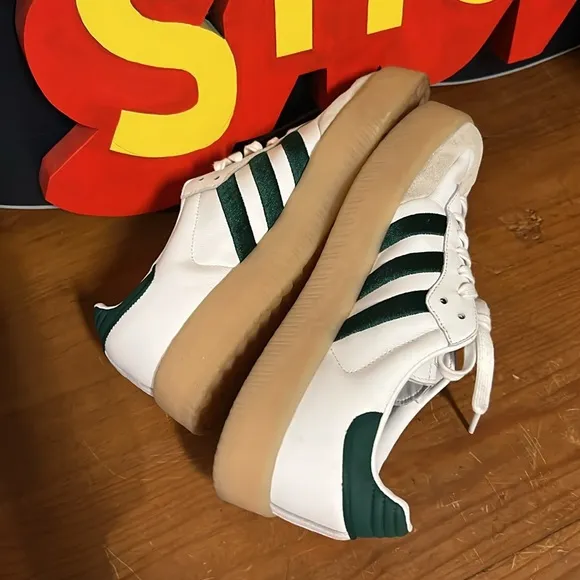ADIDAS Originals Sambae Samba W Casual Shoes Womens 10 White Green Gum WIDE