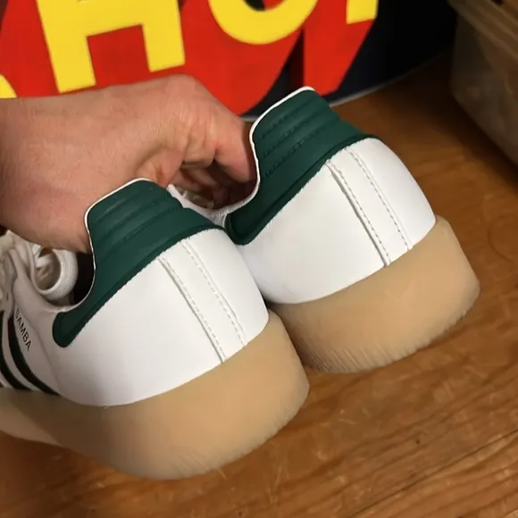 ADIDAS Originals Sambae Samba W Casual Shoes Womens 10 White Green Gum WIDE