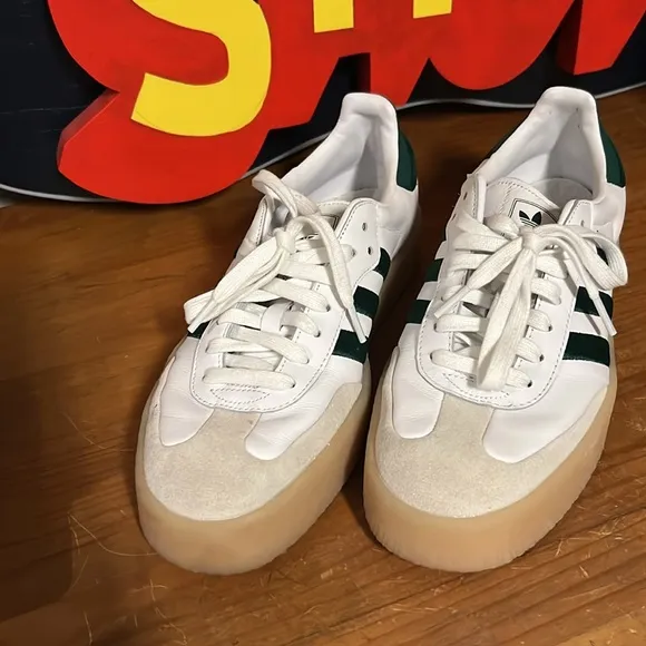 ADIDAS Originals Sambae Samba W Casual Shoes Womens 10 White Green Gum WIDE
