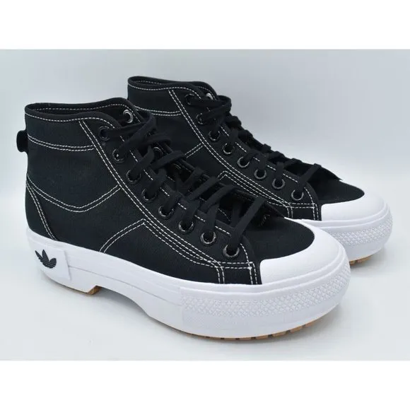 Adidas Originals Women's Nizza Trek Black White Sneaker Boots Shoes Size 9.5