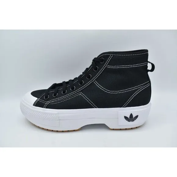 Adidas Originals Women's Nizza Trek Black White Sneaker Boots Shoes Size 9.5