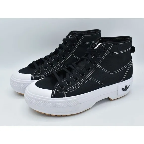 Adidas Originals Women's Nizza Trek Black White Sneaker Boots Shoes Size 9.5