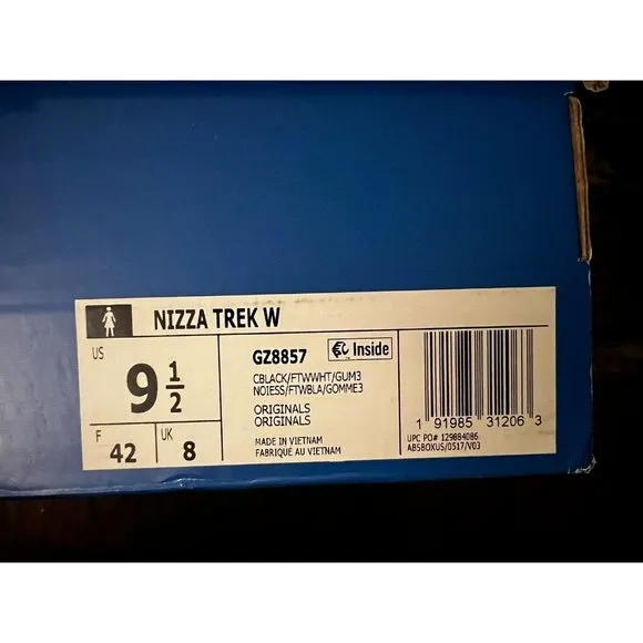 Adidas Originals Women's Nizza Trek Black White Sneaker Boots Shoes Size 9.5