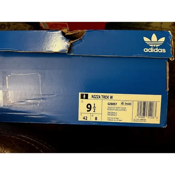 Adidas Originals Women's Nizza Trek Black White Sneaker Boots Shoes Size 9.5