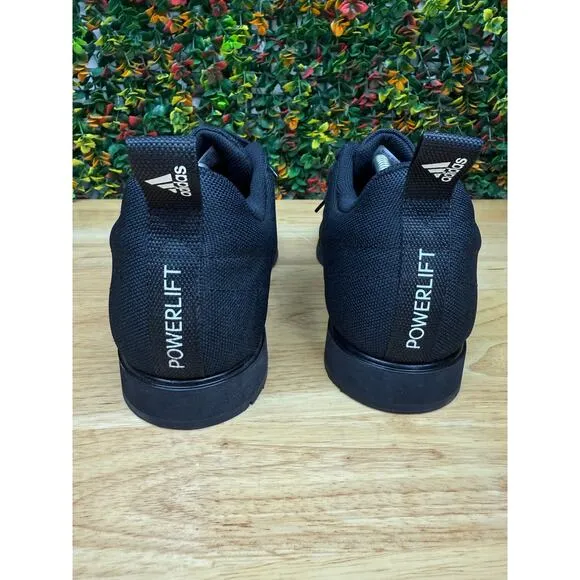 Adidas Powerlift 4 Weightlifting Training Strap Shoes Black White Mens 10 BC0343