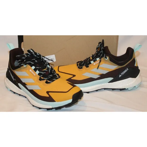 Adidas‎ Terrex Free Hiker 2 Low GT Gore-Tex Shoes Women's Sz 10 Yellow Silver