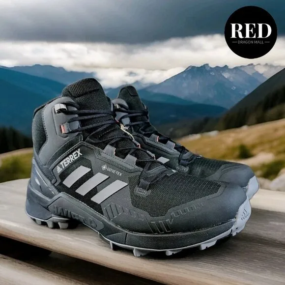 Adidas Terrex Swift R3 Mid Gore-Tex Hiking Shoes Black FW2762 - Men's Size 11
