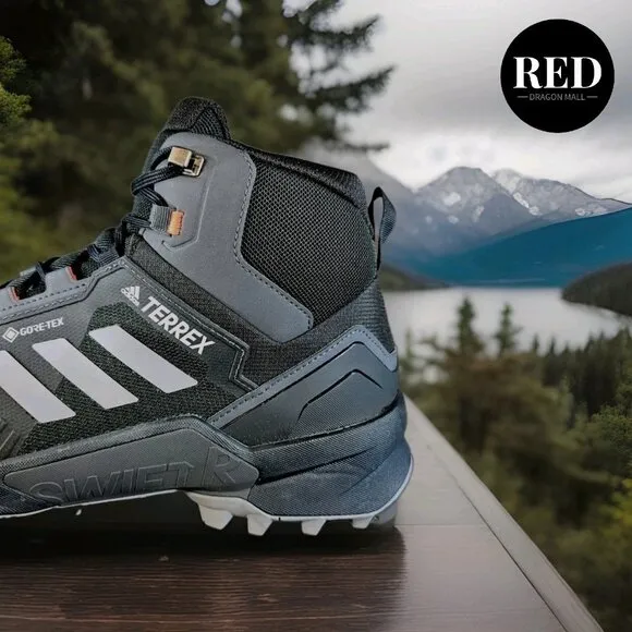 Adidas Terrex Swift R3 Mid Gore-Tex Hiking Shoes Black FW2762 - Men's Size 11