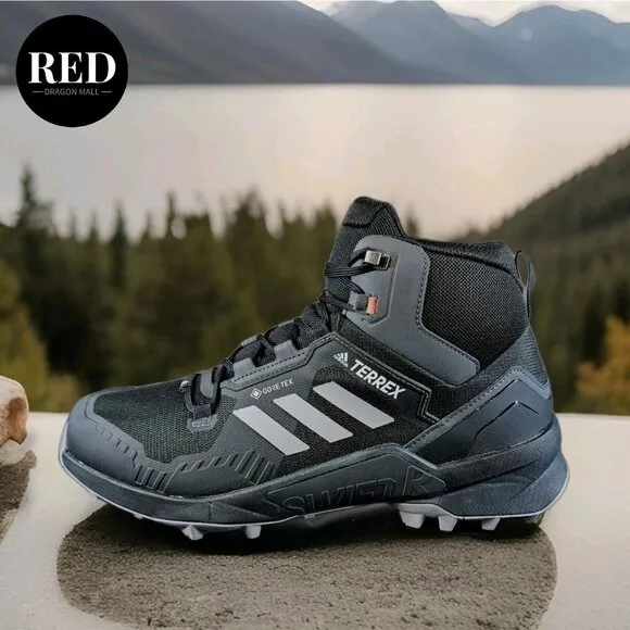 Adidas Terrex Swift R3 Mid Gore-Tex Hiking Shoes Black FW2762 - Men's Size 11