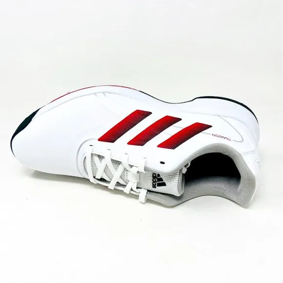 Adidas Traxion Lite Max White Black Red Mens Wide Waterproof Golf Shoes GV9674