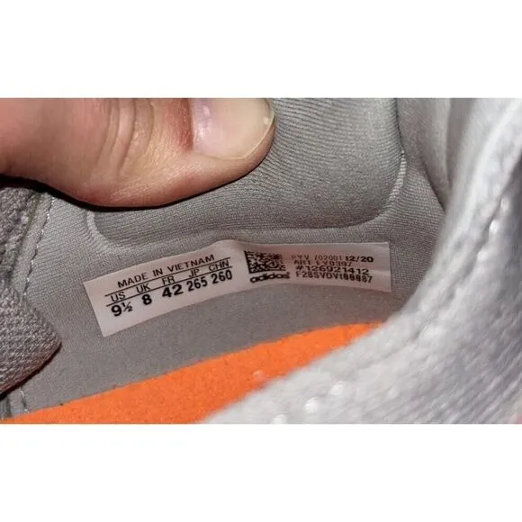 Adidas Ultraboost 21 Running Shoes Women’s Size 9.5 FY0397 Grey Orange White