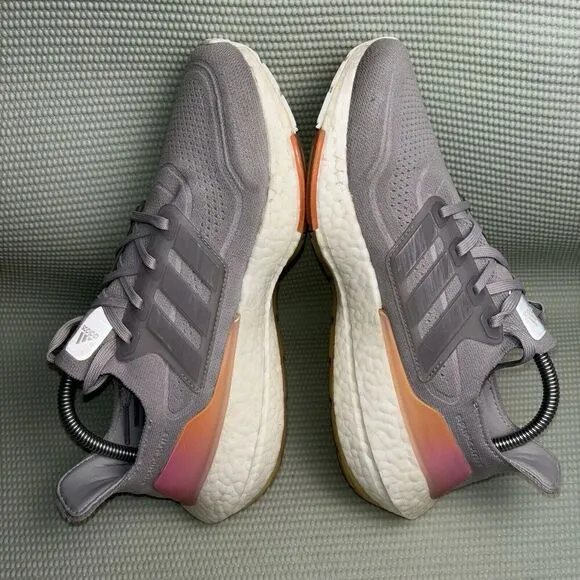 Adidas Ultraboost 21 Running Shoes Women’s Size 9.5 FY0397 Grey Orange White
