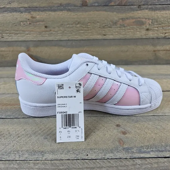 adidas Women's Superstar Originals Cloud White/Clear Iridescent Pink
