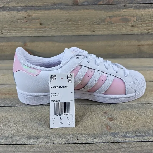 adidas Women's Superstar Originals Cloud White/Clear Iridescent Pink