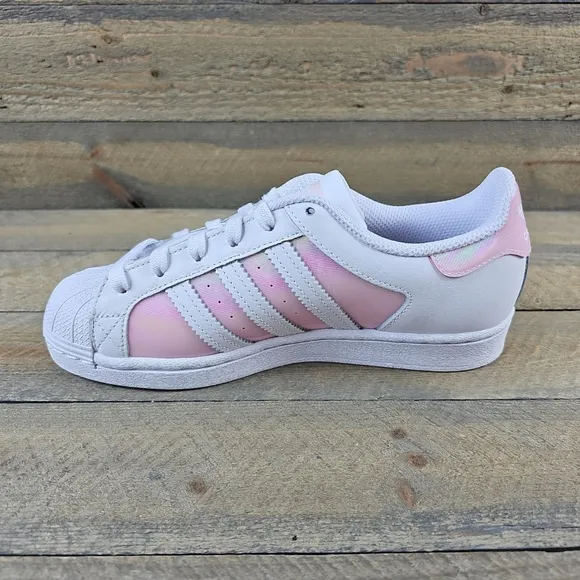 adidas Women's Superstar Originals Cloud White/Clear Iridescent Pink
