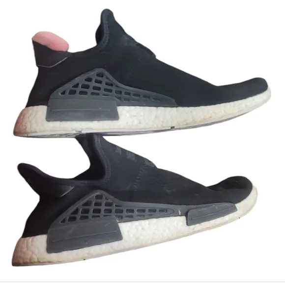 Adidas x Pharrell Williams NMD human race species black athletic shoes sneakers