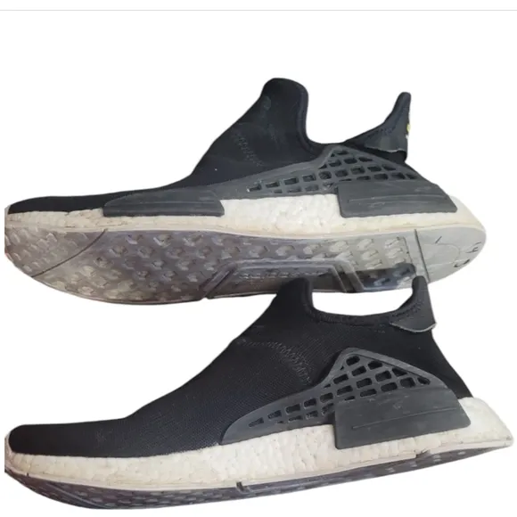 Adidas x Pharrell Williams NMD human race species black athletic shoes sneakers