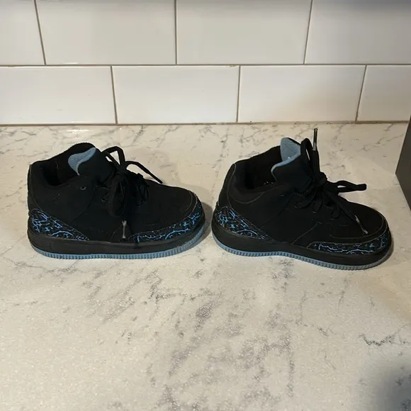 Air Jordan Fusion 3 Black University Blue -Size 7 Toddler