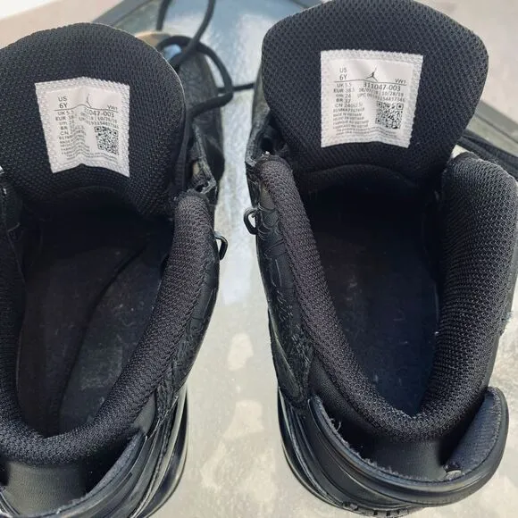 Air Jordan Dub Zero Triple Black Size 6Y Sneakers