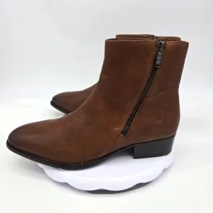 Aldo Shoes Men 11 Nalenia Leather Ankle Boots Zippers Congac Brown