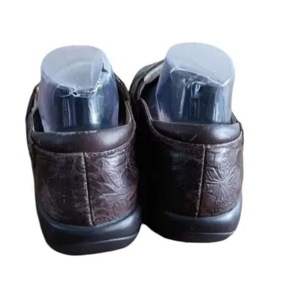 Alegria Keli Flutter Choco kel-275 Clog Women's 40 Brown Leather Round Toe Shoes