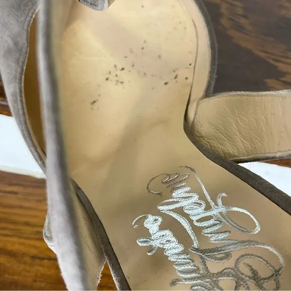 Alejandro Ingelmo Closed Pointed Toe Suede Leather Strappy Heels Size 36.5 / 6.5
