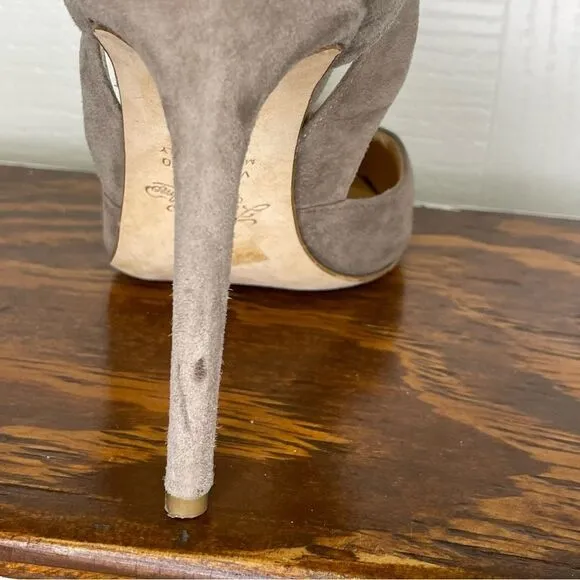 Alejandro Ingelmo Closed Pointed Toe Suede Leather Strappy Heels Size 36.5 / 6.5