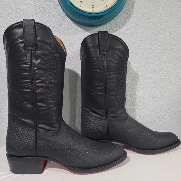 Alfa Black Python Boots, NEW! , SZ 10