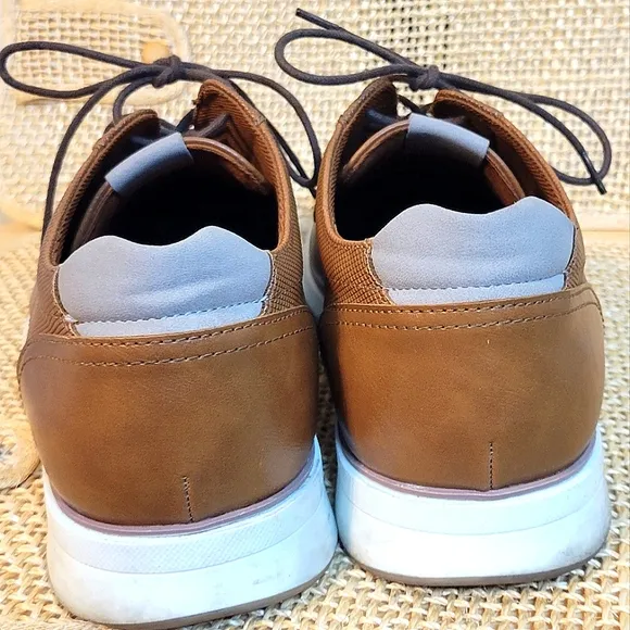 Alfani Shoes Men's Brown Faux-Leather Lace-up Oxford casual shoes comfortable